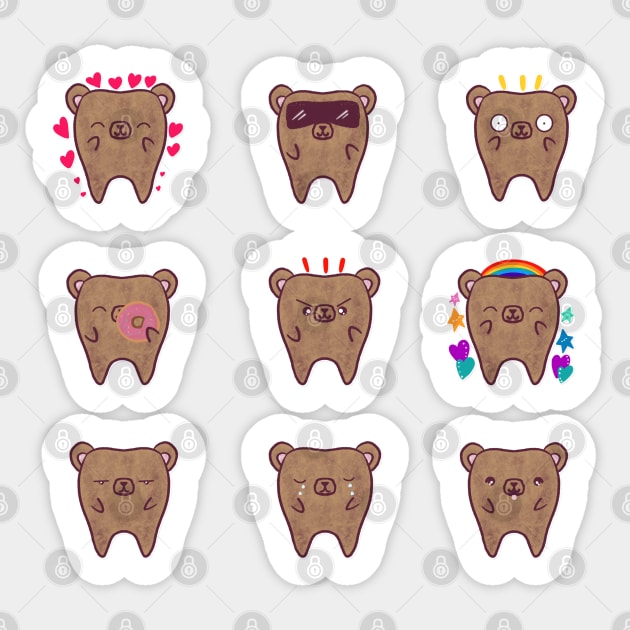 Molar Bear Sticker by Happimola